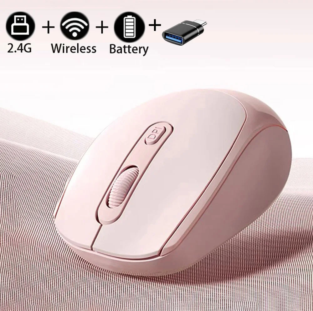 Dual Mode Wireless Mouse Bluetooth-Compatible 2.4G Wireless Mouse Computer Mice for Windows 7/8/10 Mac iOS Android Laptop Tablet