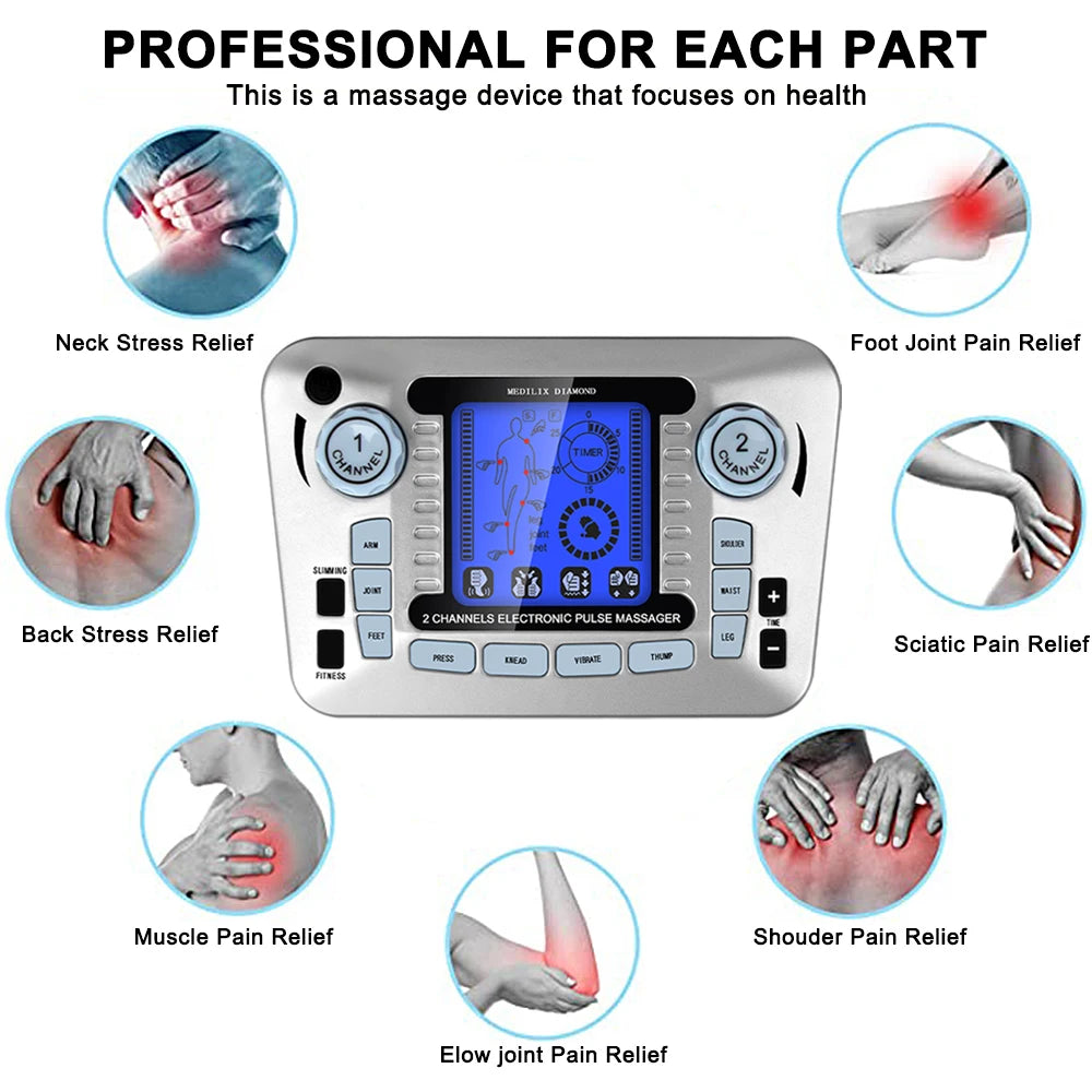 Electric Pulse Massager with Heat Therapy & EMS | Tidesmit Back Massage Instrument Tidesmit