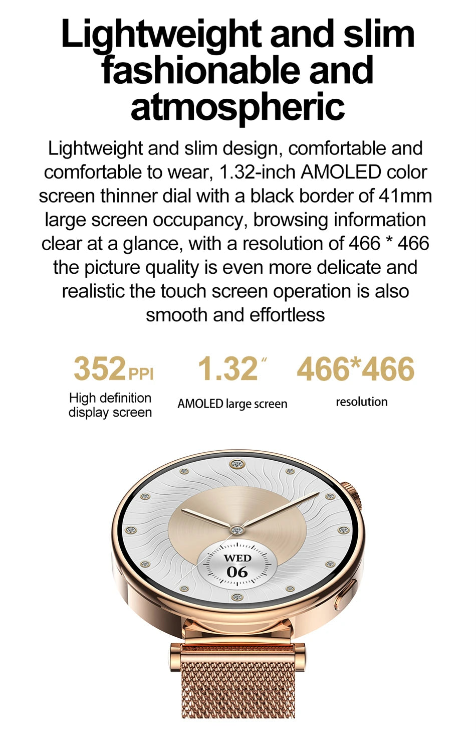 2026 New For Original Watch Mini Women Smartwatch GPS motion trail NFC 466*466 HD Full screen touch Ladies Smartwatch