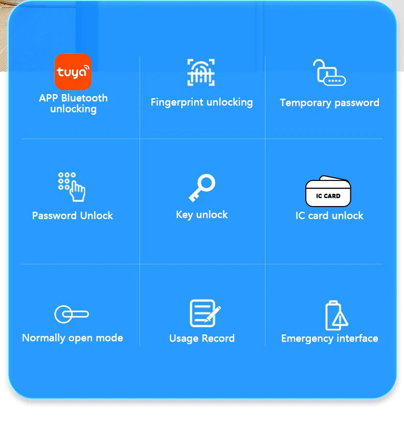 Smart Fingerprint Door Lock with Tuya Bluetooth App Access - Tidesmit Tidesmit