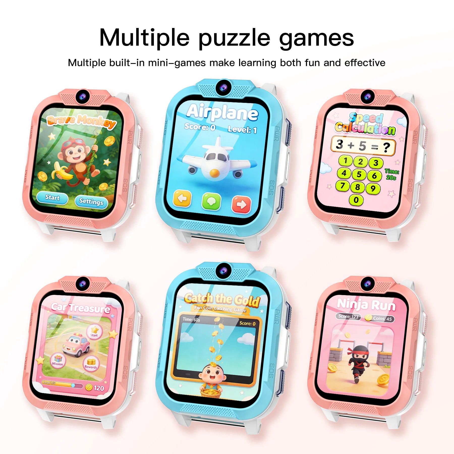 Blackview Z40 Pro Kids Smartwatch 1.83-inch TFT Screen GPS/SOS SIM 4G Smart Watch with Flashlight IP68 Waterproof Multi-wearing
