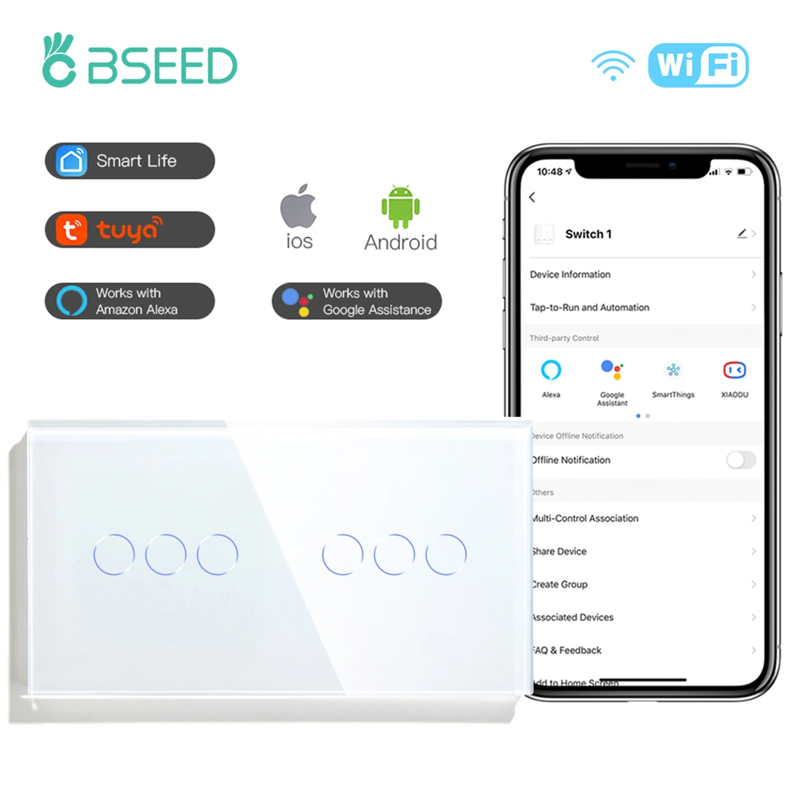 WiFi Smart Light Switch - Glass Touch Panel | Tidesmit Home Automation 3G 3G Tidesmit