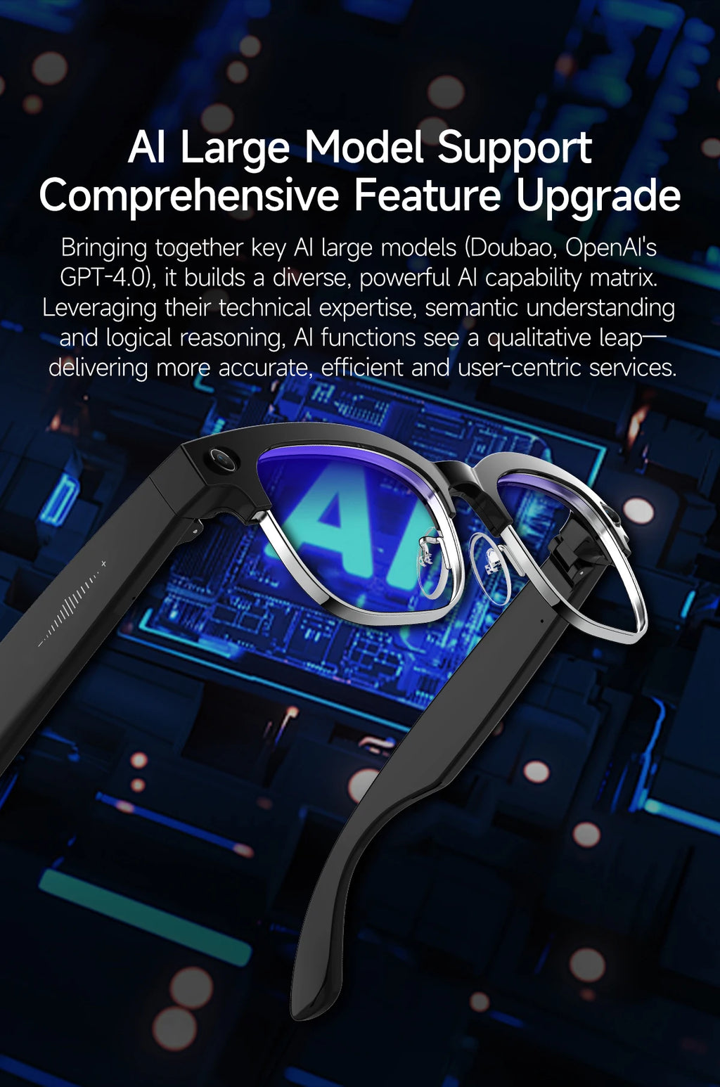Smart Bluetooth Glasses with AI Camera and Live Translation - Tidesmit Tidesmit