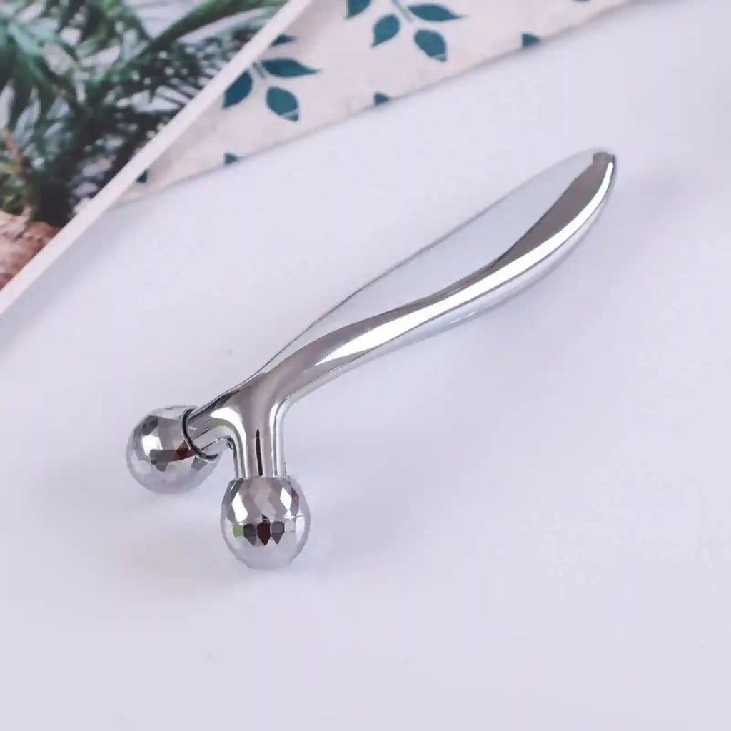 3D Roller Face Massager: Silver Slimming Tool for Facial Toning Eye Massage Instrument Tidesmit