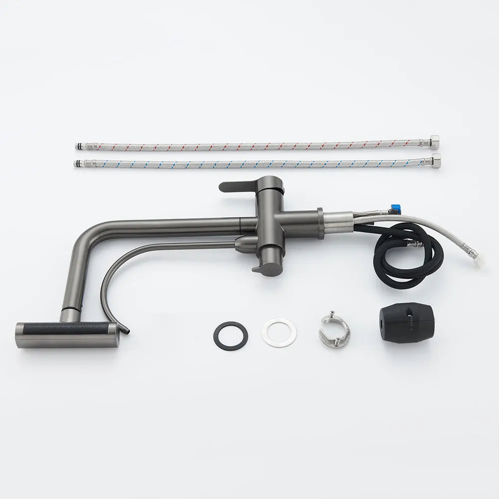 Waterfall Faucet 4 Modes Multi-functional Pure Hot Cold Water Kitchen Faucet Sprayer Sink Wash Tap 360° Rotation