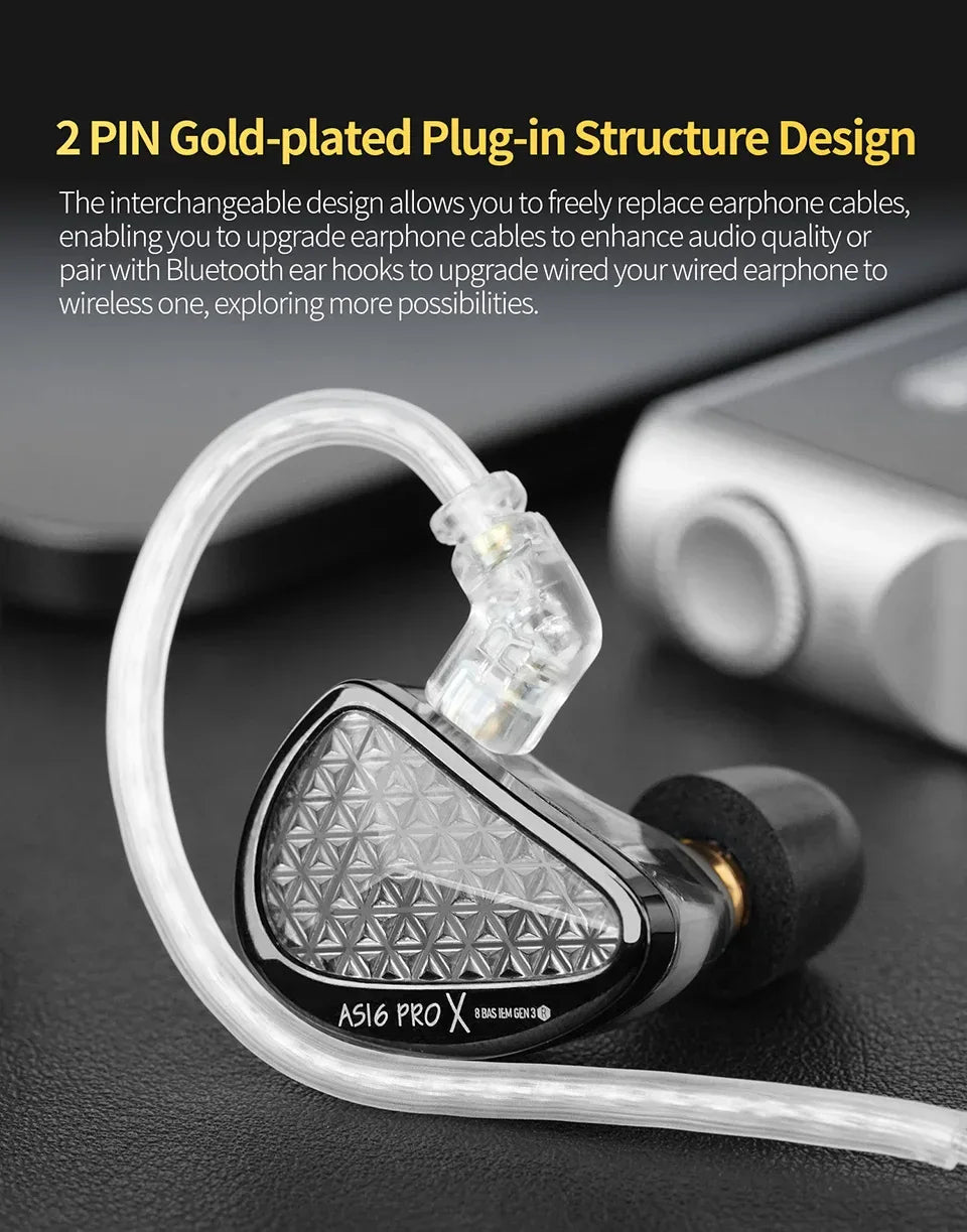 16BA In-Ear Monitors: Tidesmit HiFi Wired Earphones with Detachable Cable Tidesmit