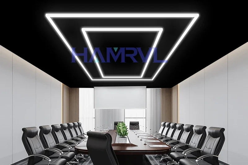 LED Rectangle Lighting 4S car showroom Barber Workshop Office Desk Ceiling Lamp Color change Dimmable Garage Hexagon Lights Gym