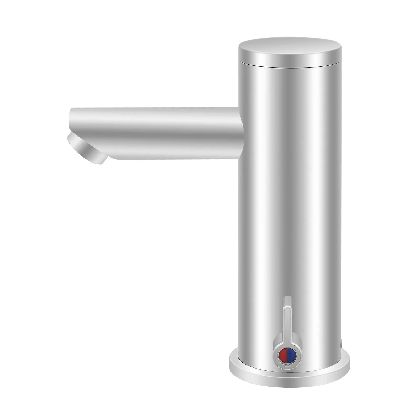 Compact Hot Cold Touchless Sensor Faucet, 304 Stainless Steel Automatic Infrared Sensor Tap, DC 6V Power Supply, Water Temperature Range 0–55°C , for Bathroom Sink, Hotel, Hospital, Office