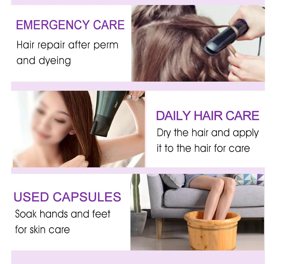 Sevich Moroccan hair vitamin capsules for repair, smooth silky hair treatment, keratin oil serum, and spa care by Tidesmit.