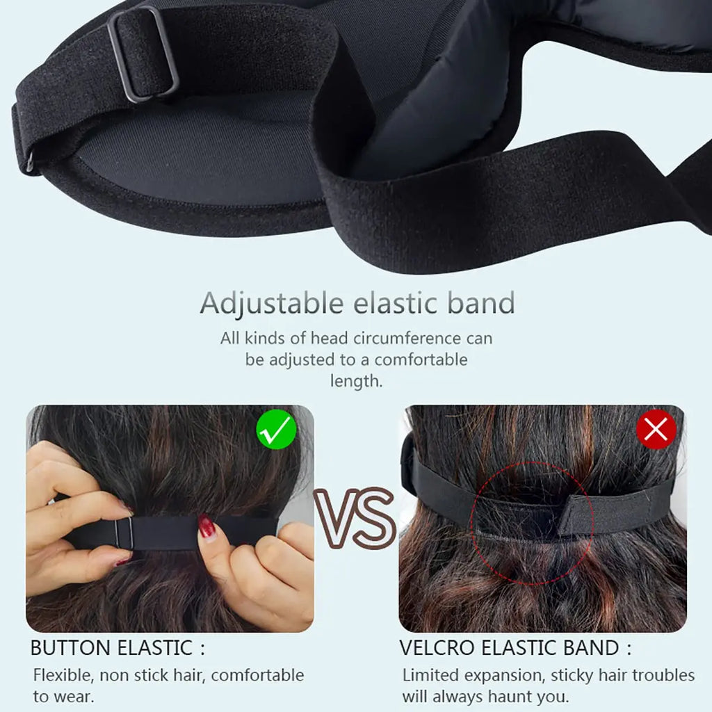 3D Sleep Mask Contoured Blindfold Blockout Light Eye Cover with Adjustable Strap Eye Pillow Soft Comfy Eye Shade for Nap Travel