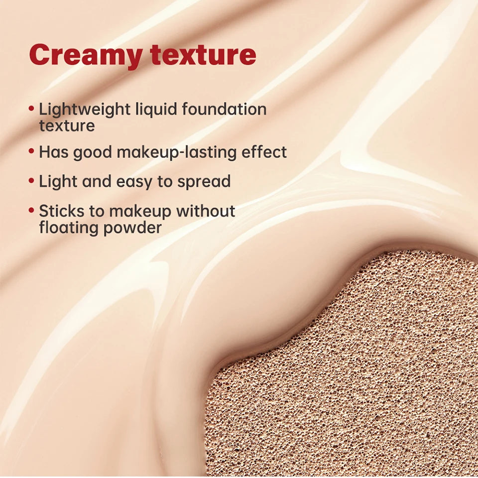Tidesmit 72-hour semi-matte cushion foundation for long-lasting face makeup coverage and sun protection detail view