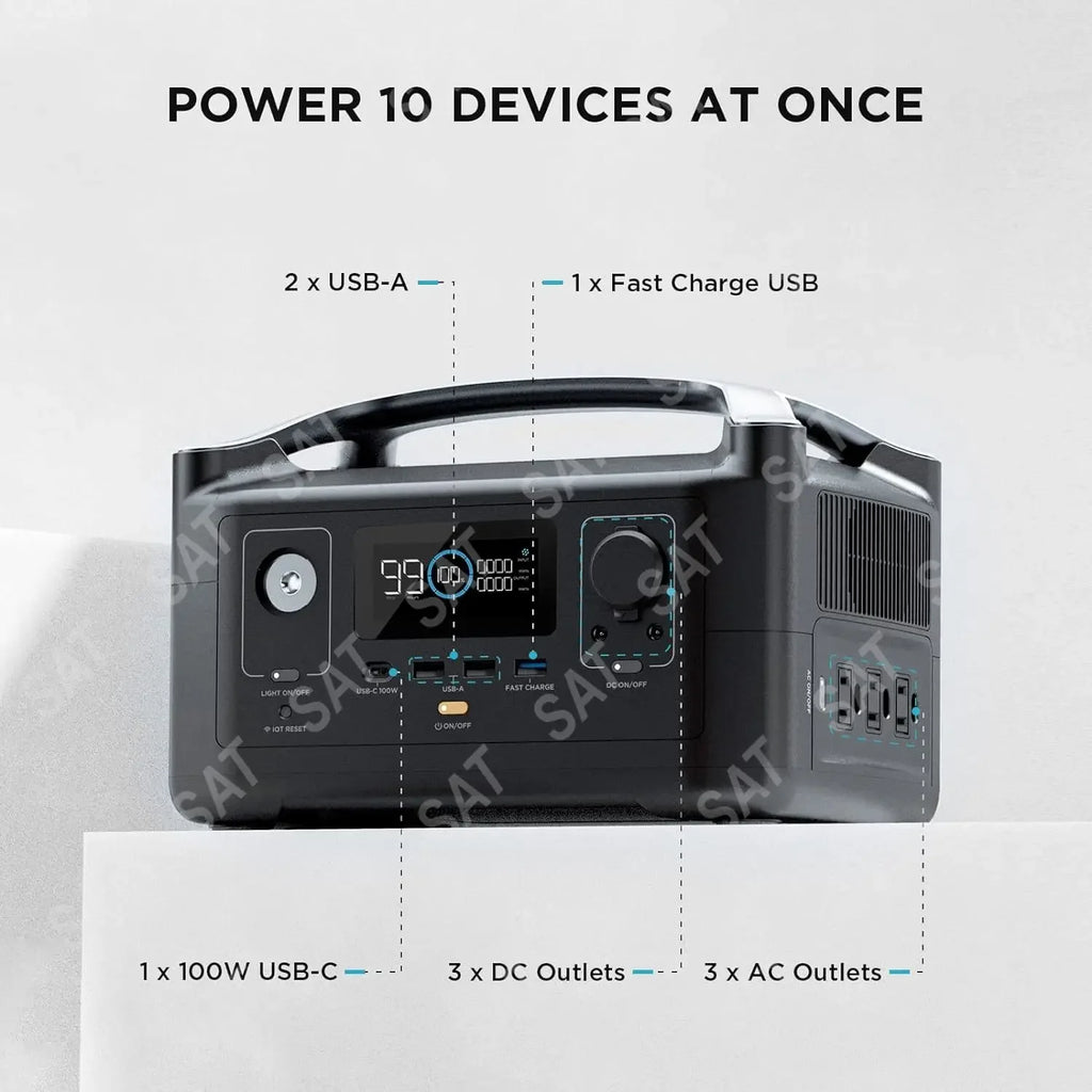 ##For 288Wh Portable Power Station,3 x 600W(Peak 1200W) AC Outlets & LED Flashlight, Fast Charging Silent Solar