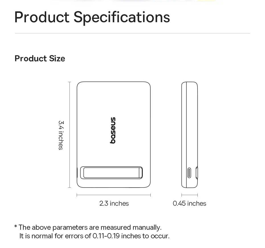 Magnetic Power Bank 5000mAh Wireless Charger with Kickstand Tidesmit
