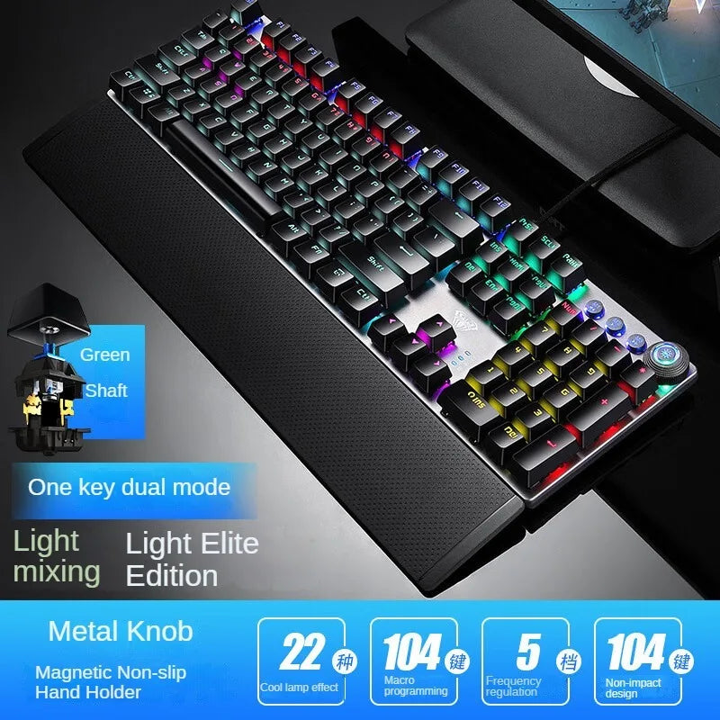 AULA F2058 Mechanical Gaming Keyboard Esports Game Macro Programming Keyboard Wired Mixed Backlight Keyboard for Game Laptop PC