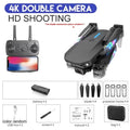 4K Camera Drone Foldable Quadcopter - Wide Angle Lens & Stable Flight 4K-Black-1B-L Tidesmit
