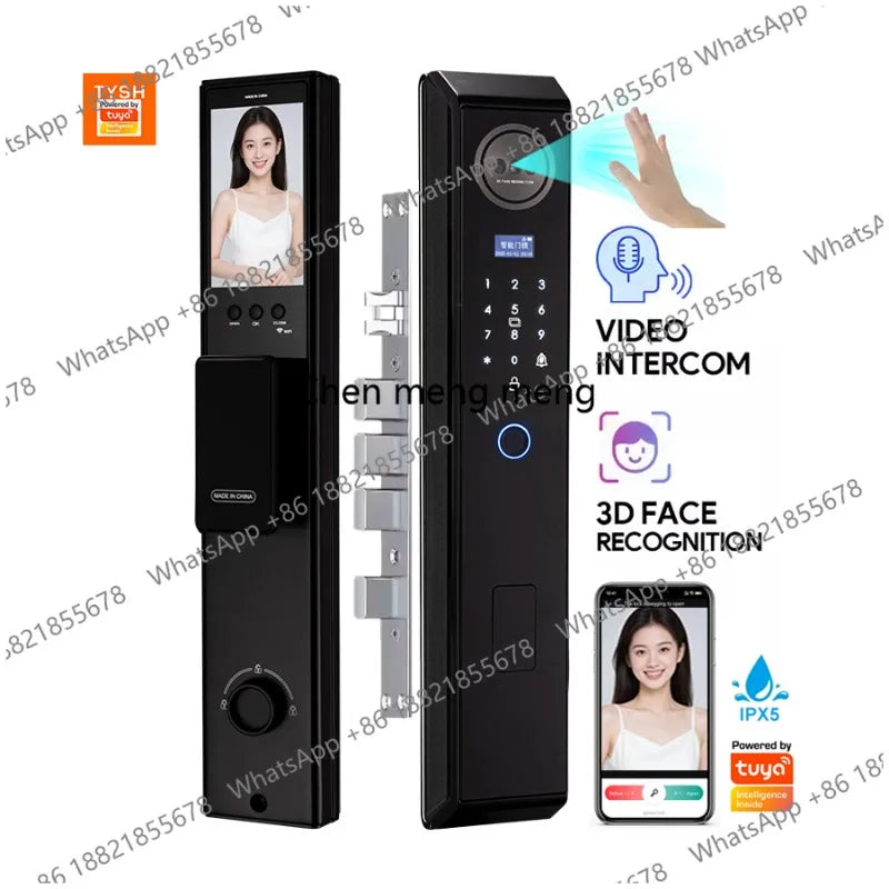 Smart lock with Camera 3D Facial Recognition Electronic Door Lock with Visual Doorbell for Video Surveillance