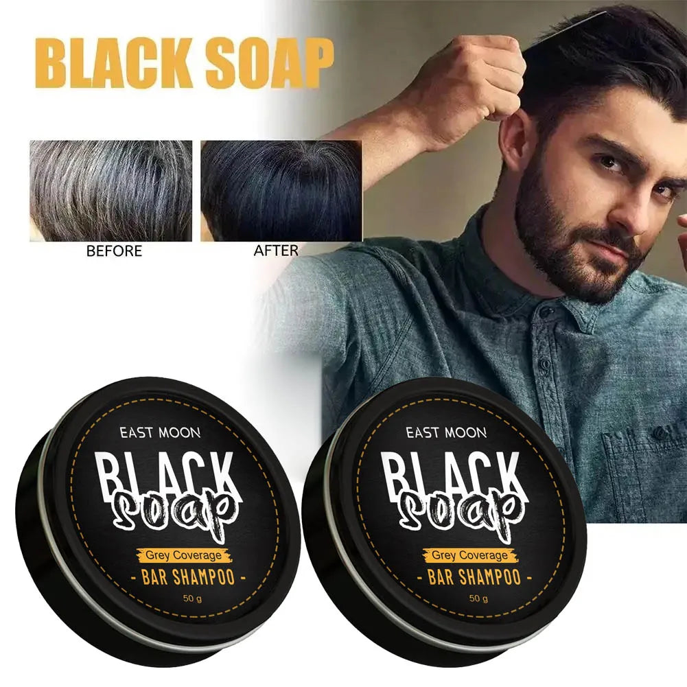 Polygonum Multiflorum Black Hair Soap Darkening Shampoo Bar Repair Gray White Color Dye Face Hair Body Shampoo For Man Women