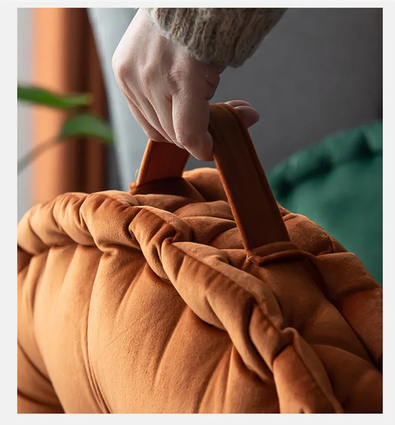 60x60cm Nordic Plain Velvet Tatami Round Cushion Pillow Thickened Winter Sofa Back Cushion Floor Meditation Cushion Futon Round