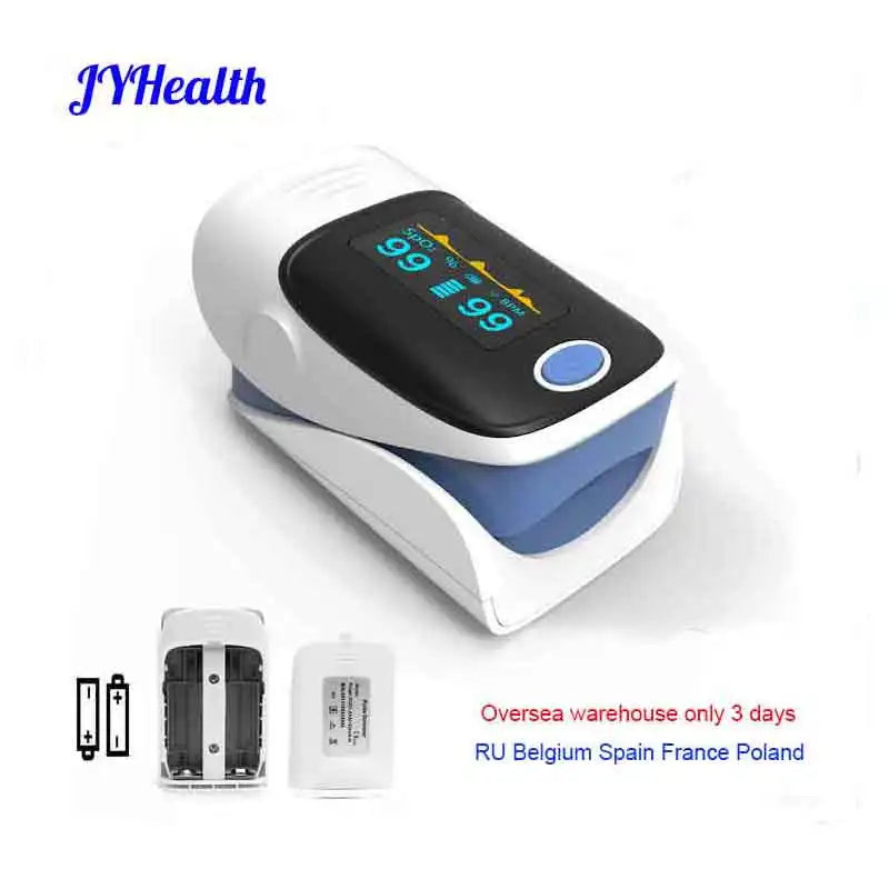 JYHealth Digital finger pulse oximeter OLED medical pulsioximetro SPO2 PR PI health alarm Fingertip oximetro de dedo with case