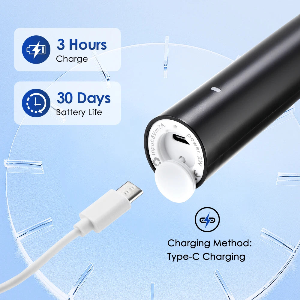 Electric Toothbrush Deep Clean Whitening Teeth for Adult Toothbrush Rotation Ultrasonic Toothbrush with 4 Replacement Heads