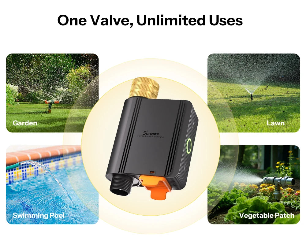 SONOFF Smart Water Valve Hydro Series Hydro ONE Zigbee With Flow Meter Brass Water Inlet Apple Home SWV-ZFE SWV-ZFU
