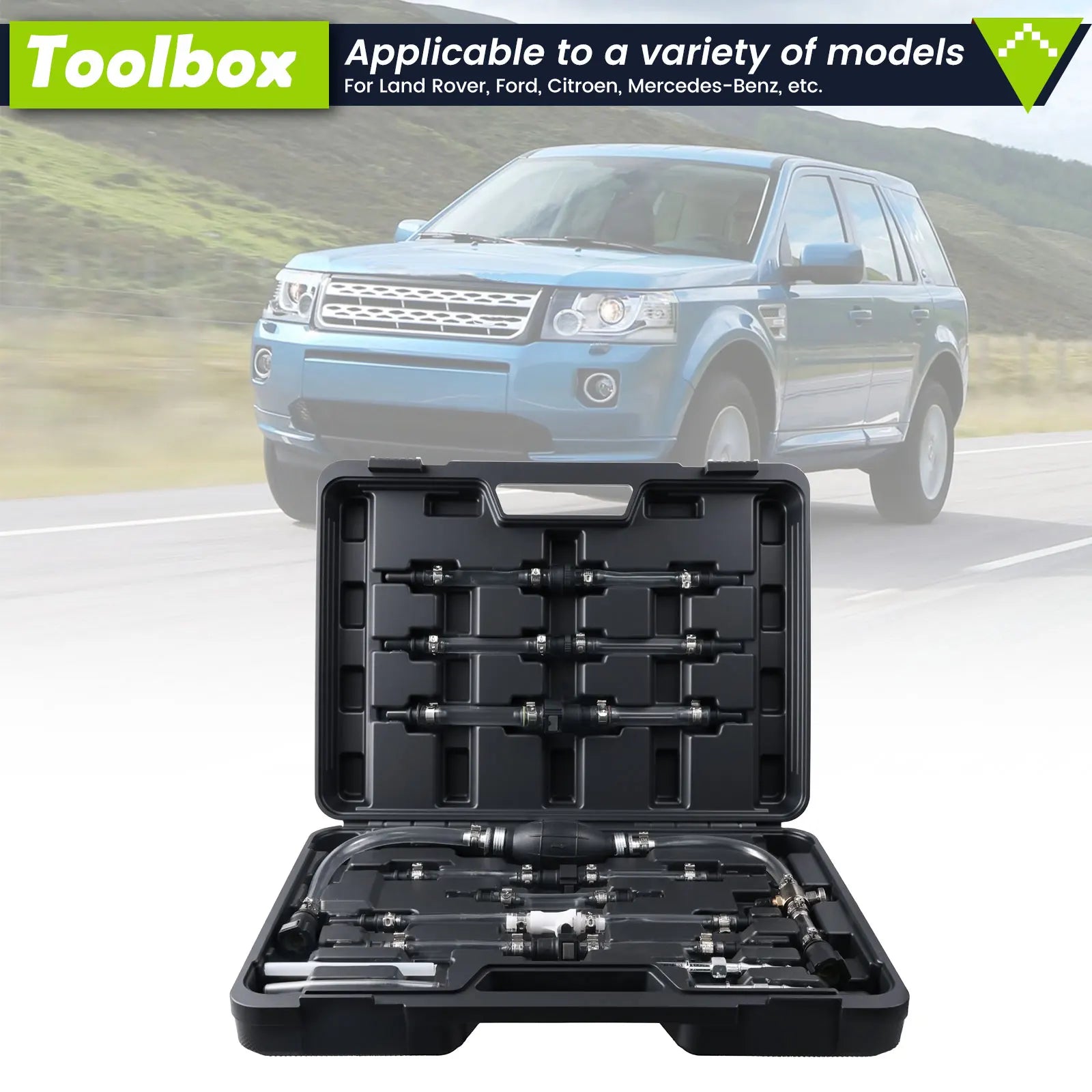 Podofo 12Pcs Diesel Engine Filter And Air Exhaust Tool For Venting The Low Pressure Side Of Diesel Fuel Systems, Changing Diesel Filters for Land Rover, Ford, Citroen Auto Air Bleed Kit Professional Repair Kit