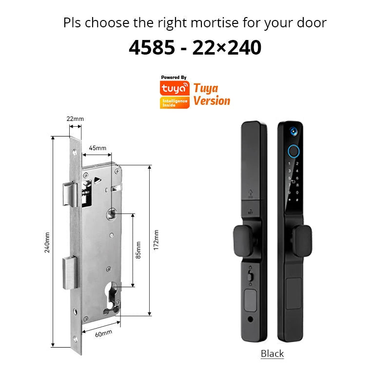 Smart Lock with Camera Door Viewer Waterproof IP66 Tuya WiFi Fingerprint Password Sliding RFID Card Sliding Electronic Door Lock