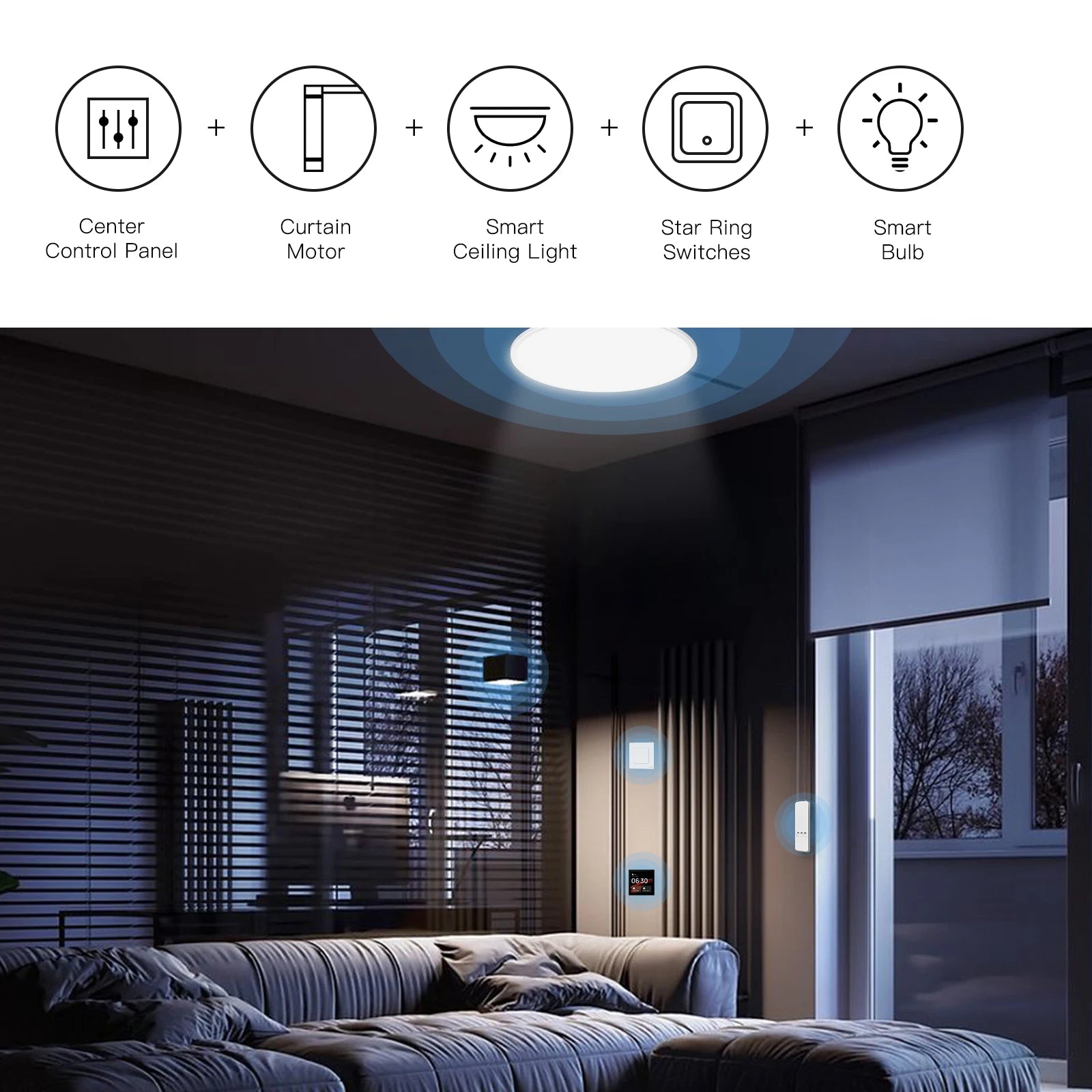 Smart WiFi Roller Shade Drive Motor Kit - App & Voice Control Tidesmit