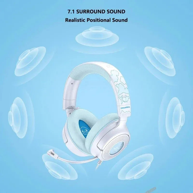 Cinnamoroll Gaming Headset | 7.1 Surround Sound | 40mm Drivers | Tidesmit Tidesmit