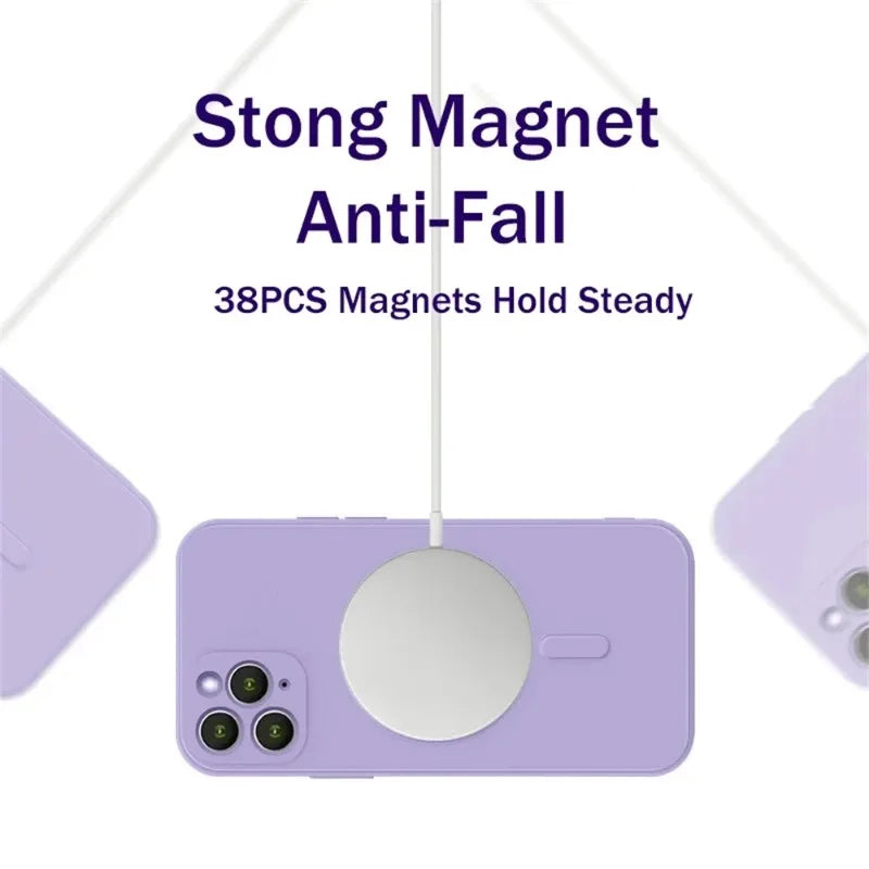 Magnetic Silicone iPhone Case - Shock-Absorbing MagSafe Cover for iPhone Tidesmit