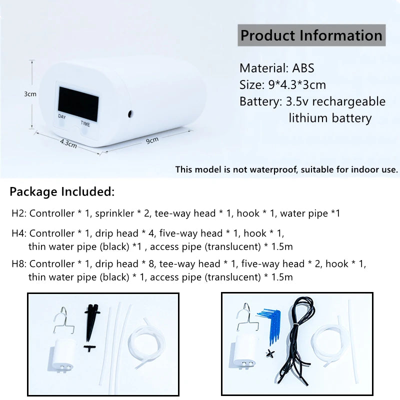 2-16Head Self-Watering Kits Intelligent Drip Irrigation Automatic Watering System Kits Plant Watering Spike Device Water Dripper