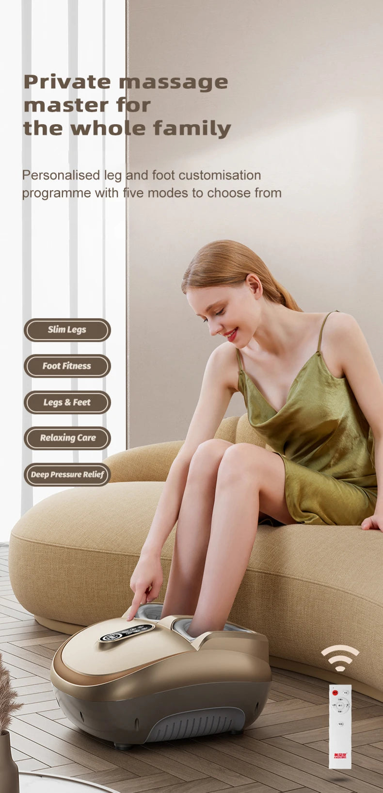 Electric Foot Massager with Heat and Airbag Shiatsu - Tidesmit Z12 Relaxation Treatment Tidesmit