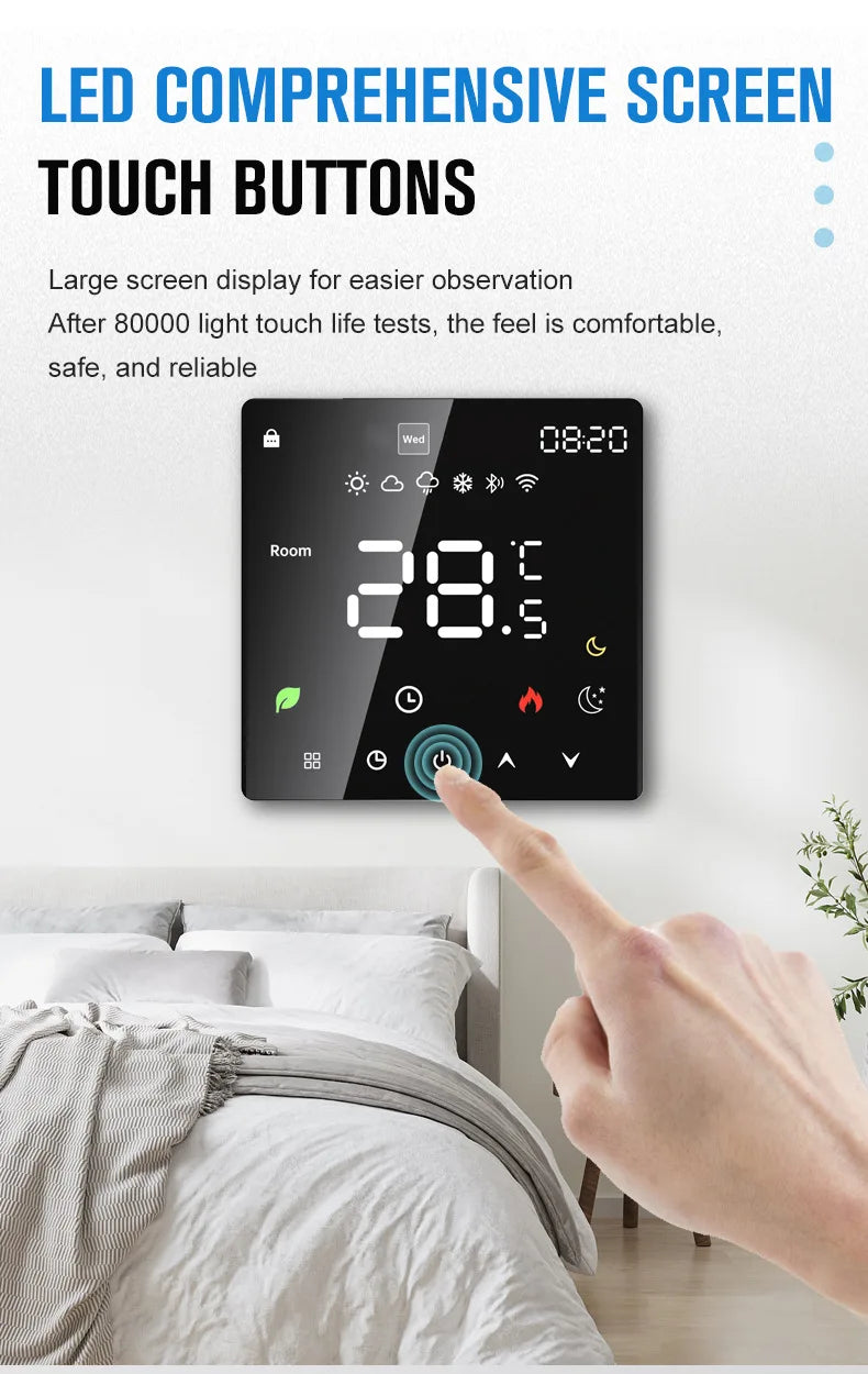 GEYA Tuya Smart WiFi Electric Floor Heating Thermostat With Linkage Water Floor Heating Gas Boiler Wall-mounted Stove Thermostat