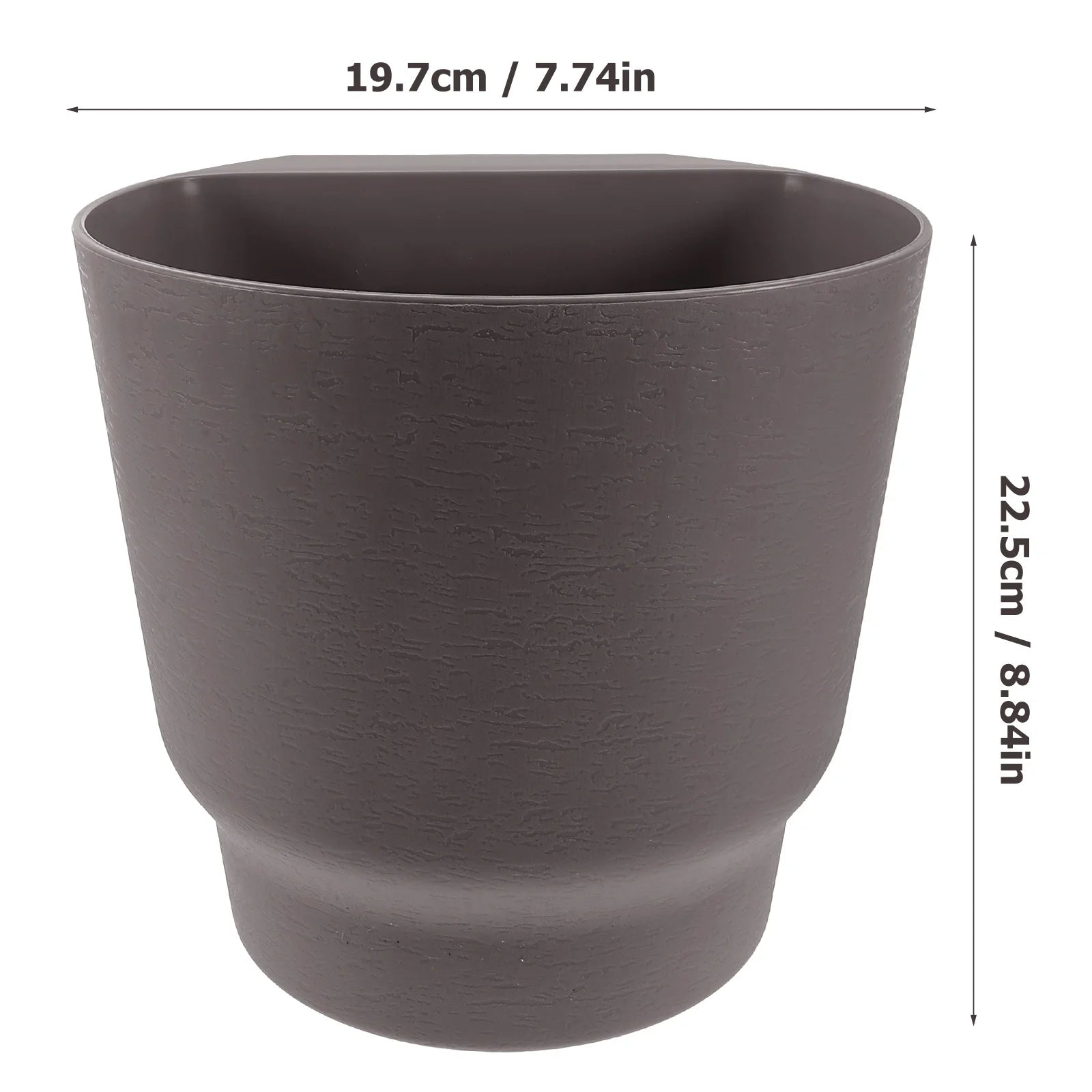 Round Black Thickened Plastic Hanging Plant Pot Railing Flower Planter Balcony Wall Decorative Flowerpot Garden Supplies