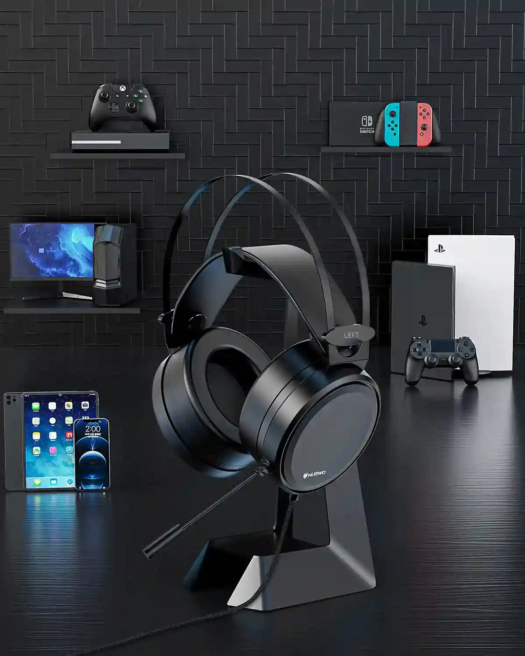 Tidesmit Gaming Headset with Noise Canceling Mic - Black PS5 PC Xbox Tidesmit