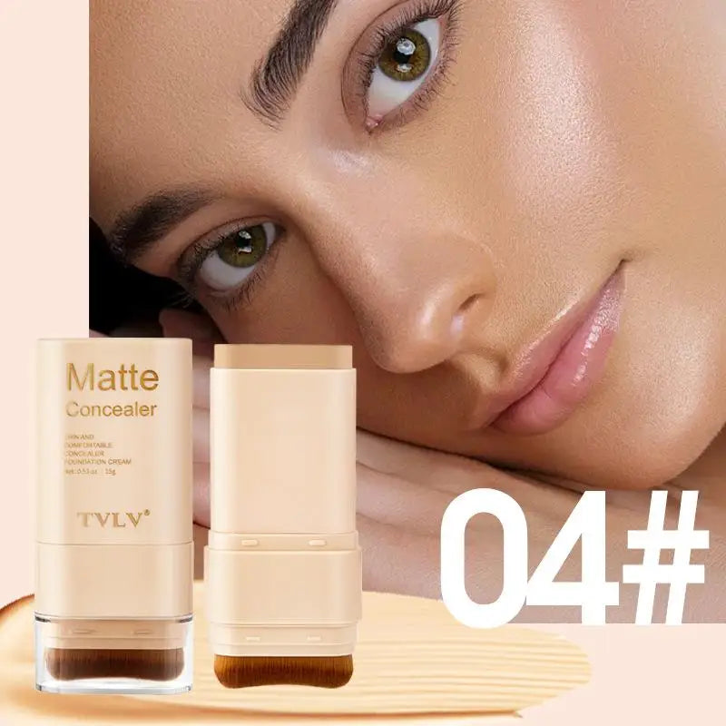 Tidesmit 2-in-1 double ended matte foundation and concealer stick for smooth full coverage face makeup application