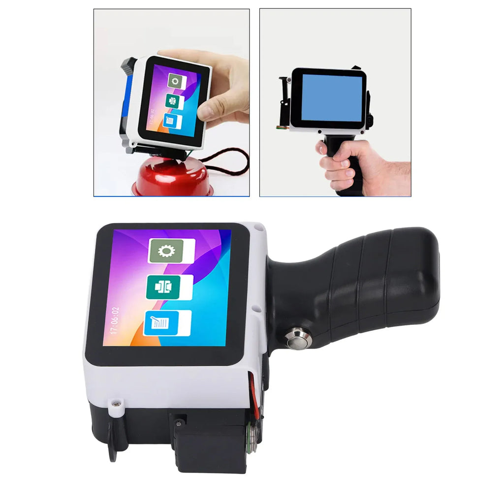 Handheld Inkjet Printer 12.7mm Inkjet Printing Machine for Barcode Date Label Batch Number Support Multi Languages Materials