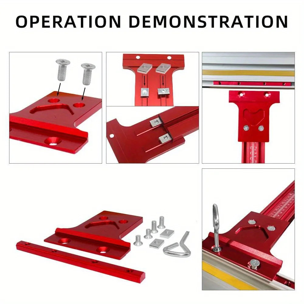 2-in-1 Parallel Guide Rail System Track Saw Angle Clamp,Aluminum Guide for Makita & Festool Rail,Circular Saw Cutting Positioner