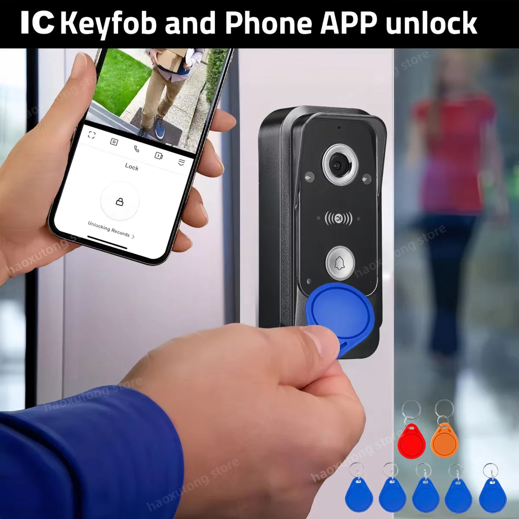 TUYA 1080P 10 Inch Video Intercom Touch Screen Wireless WiFi POE Wired Doorbell RFID Access Control Night Vision Waterproof
