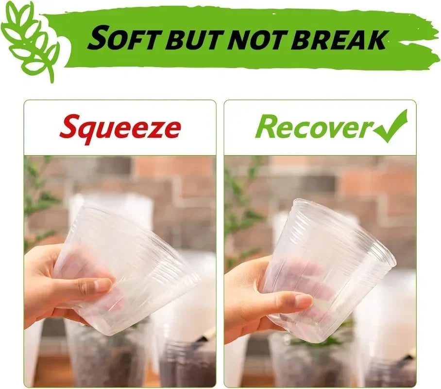 10/50PCS Transparent Seedling Pot Plants Nursery Pot Cups Gardening Transplantation Potted Flowerpot Planter Gardening Tools