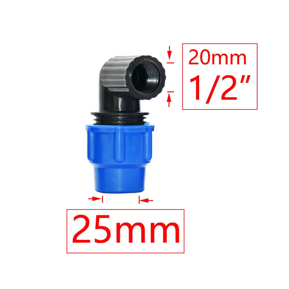 20/25/32/40/50mm PE Tube Quick Connector Elbow Tee Water Splitter Plastic Ball Valve Coupler Farm Irrigation Water Pipe Fittings