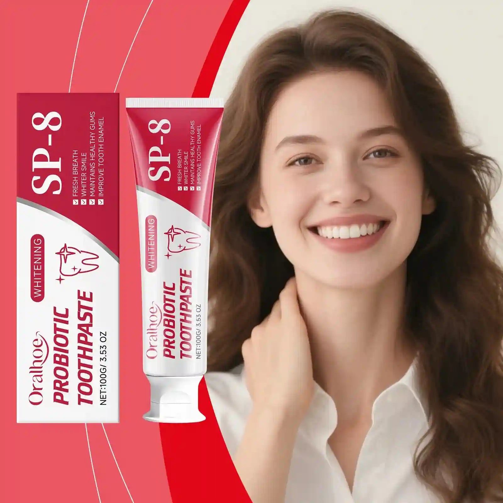 Tidesmit probiotic teeth whitening toothpaste for enamel brightening and sensitive gum protection