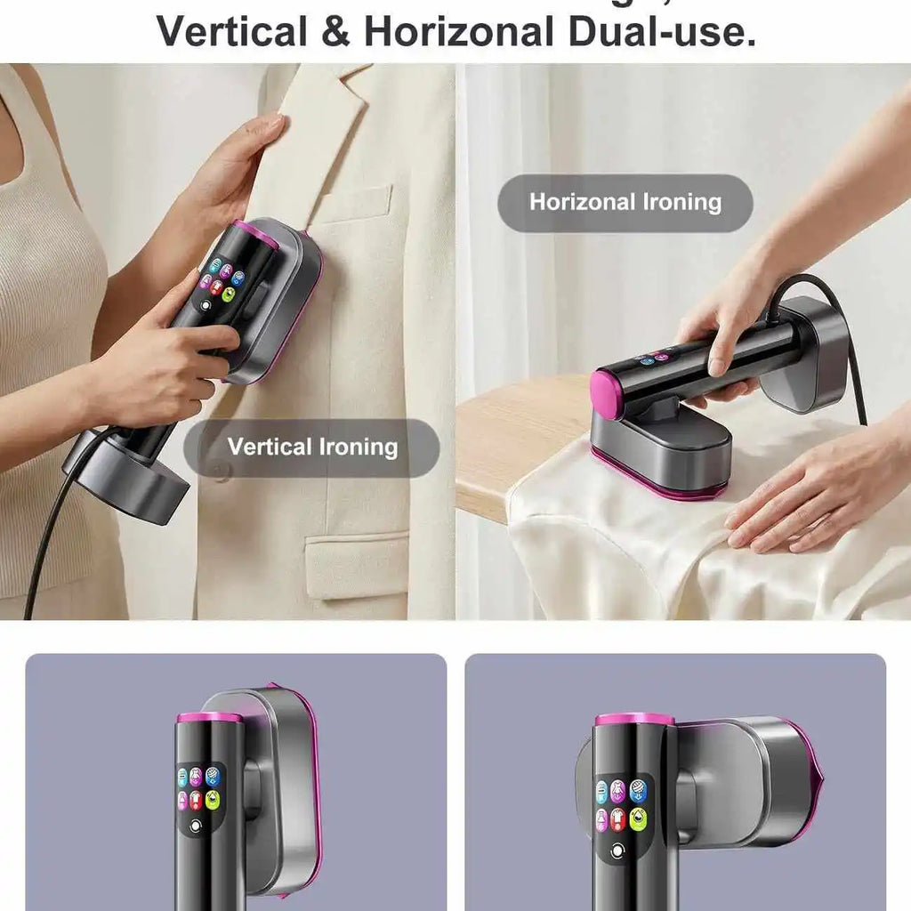 Tidesmit portable mini handheld garment steamer showing compact design and heating element for travel clothes care
