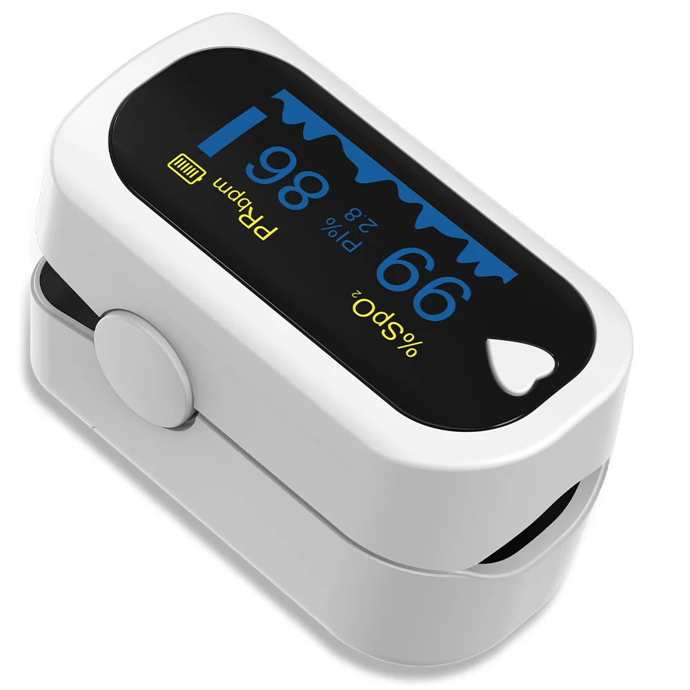 Finger Pulse Oximeter OLED Blood Oxygen Saturation Heart Rate Monitor Oxymeters Medical With Respiratory Digital Oximeter