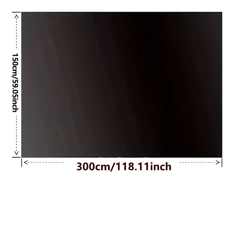 Blackout window shade cloth, dark fabric panel with 300cm width measurement