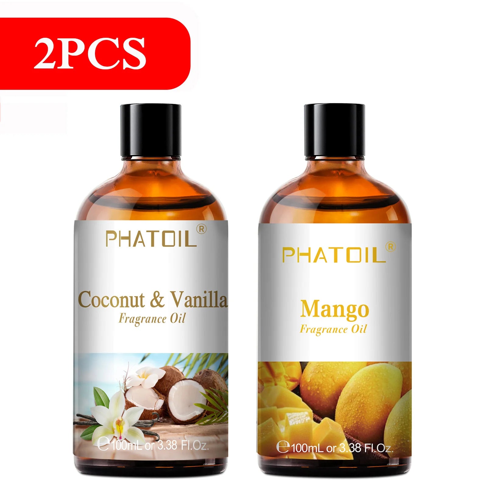PHATOIL 100ml Fragrance Oil Cherry Coconut & Vanilla Mango Watermelon Strawberry Aromatherapy Oils For Diffuser Candle Making