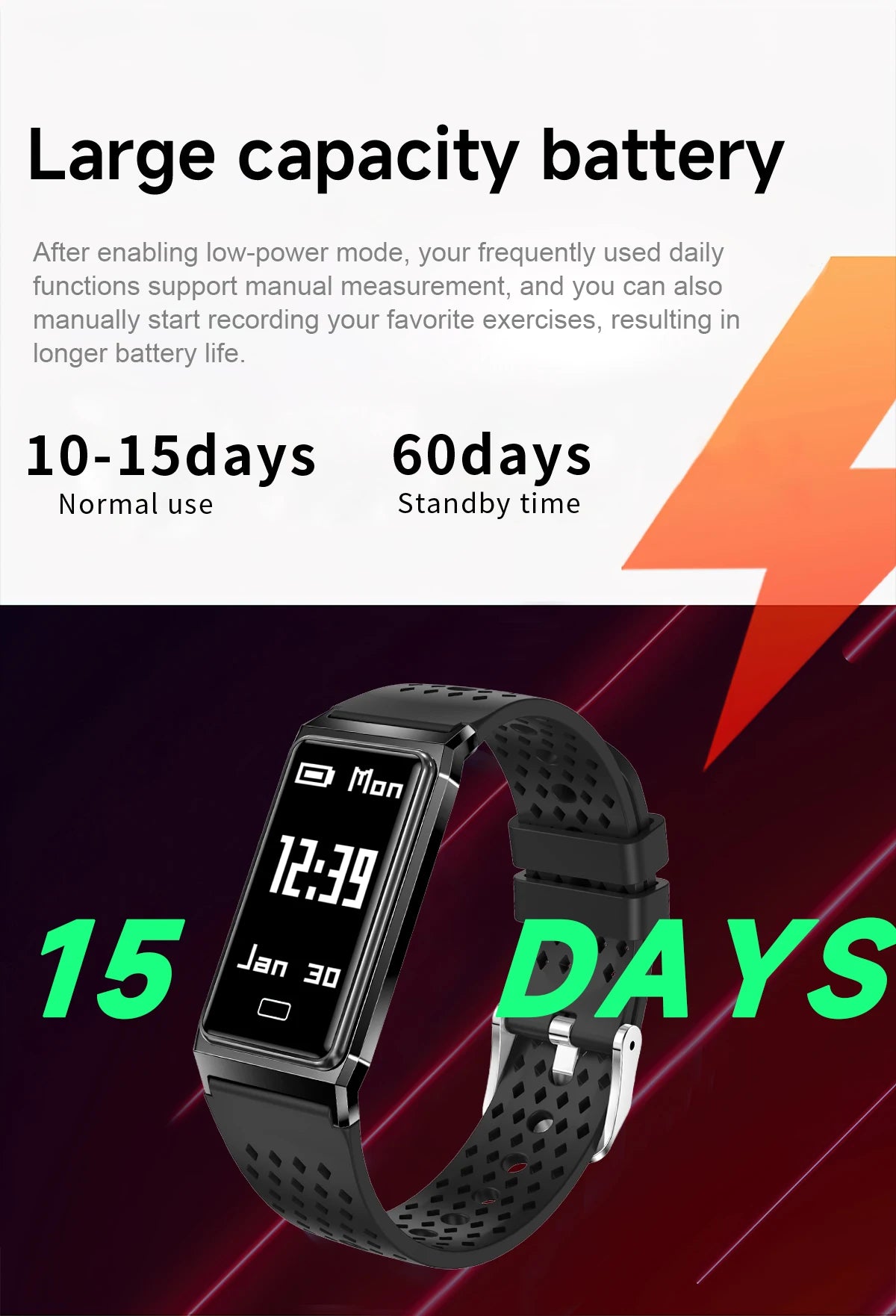 LIGE 4.9MM Ultra-Thin Fashion Men Women Smart Bracelet Sports Fitness Tracker Heart Rate Health Monitor Waterproof SmartWatch