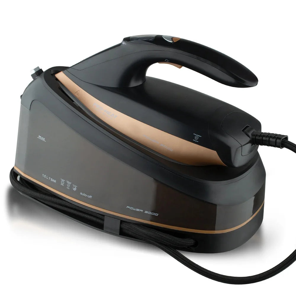 Tidesmit 3000W steam iron featuring a large 1.5L water tank and nonstick ceramic soleplate for efficient laundry care