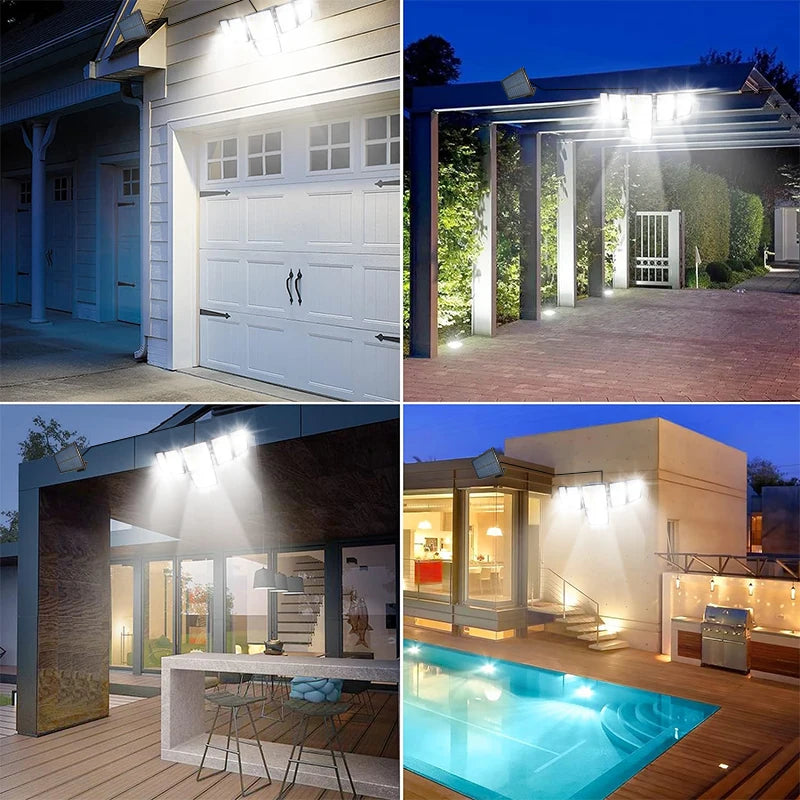 Solar Light Outdoor 496 LED Integrated Super Bright Motion Sensor Strong Power IP65 Waterproof 3 Working Modes Garden Wall Security Lights