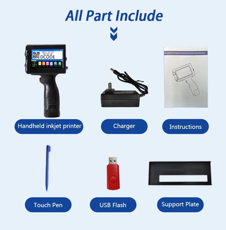 DCODE 1750PLUS-1 25.4mm Handheld Inkjet Printer Portable TIJ Printer Logo Counter Batch Number QR Barcode Date Coding Machine